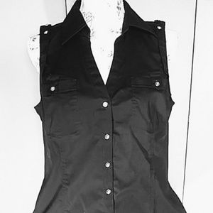 Express black button front blouse NWT